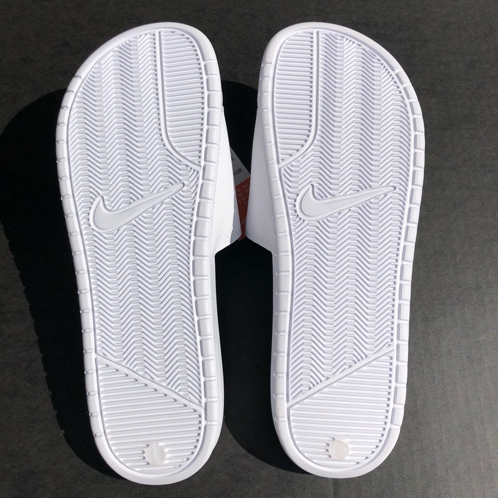 Men's Nike Benassi JDI White Blue Slides Size 15 - Picture 7 of 7
